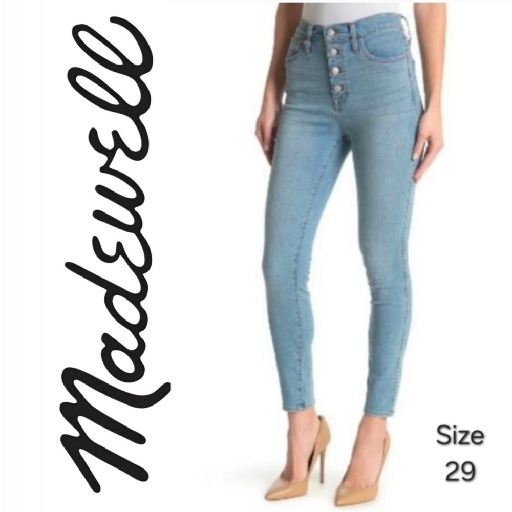 Madewell 10” High-Rise Skinny Jeans with Button Fly in Light Blue Size 29